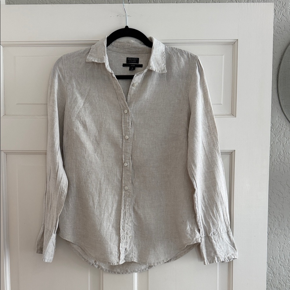 J. Crew Light beige Linen Button Down Shirt